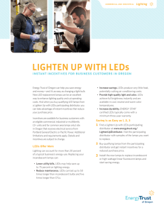 LIGHTEN UP WITH LEDs - Energy Trust of Oregon