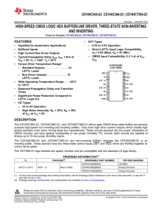 High Speed CMOS Logic Hex Buffers/Line