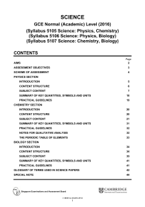 5105 Science N(A) level syllabus for 2016