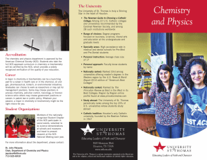 Chemistry and Physics - University of St. Thomas