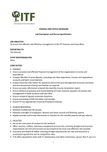 FINANCE AND OFFICE MANAGER Job Description and Person