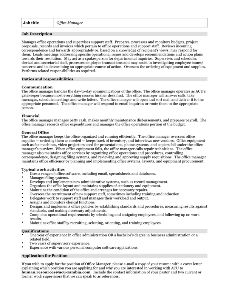 Office Manager Job Description Rev2 pages