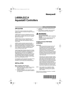 L4006A,B,E,H Aquastat® Controllers