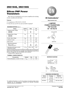 2N5194 - Silicon PNP Power Transistors