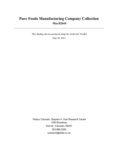Pure Foods Manufacturing Company Collection