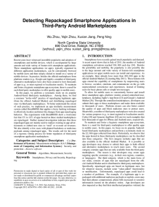 Detecting Repackaged Smartphone Applications in Third