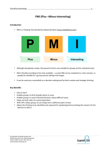 PMI (Plus –Minus-‐Interesting) - The Leopold Leadership Program