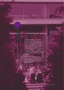 Achieving Excellence in Teaching and Learning (pdf file)