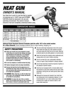 Heat Gun Owner`s Manual - Machine