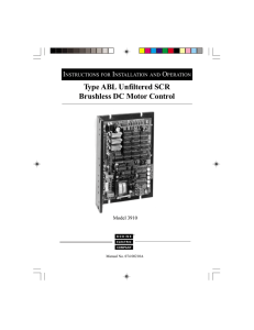 User`s Manual for Bodine ABL Unfiltered SCR Brushless DC Mot