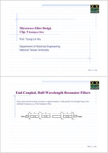 End-Coupled, Half-Wavelength Resonator Filters