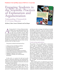 Engaging Students in the Scientific Practices of Explanation and