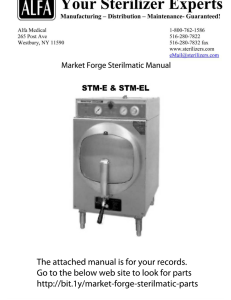 Installation Instructions STERILMATIC . MODEL STM-E