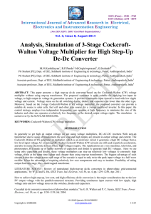 Analysis, Simulation of 3-Stage Cockcroft- Walton