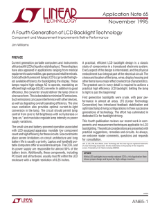 AN65 - A Fourth Generation of LCD Backlight