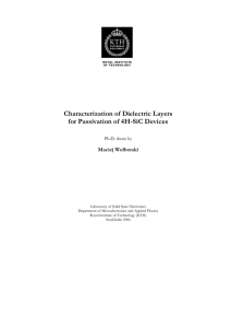 Characterization of Dielectric Layers for Passivation of 4H