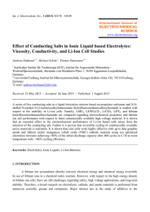 Effect of Conducting Salts in Ionic Liquid based Electrolytes