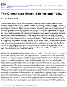 Greenhouse Effect - Stephen Schneider