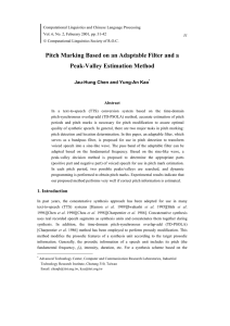 Pitch Marking Based on an Adaptable Filter and a Peak