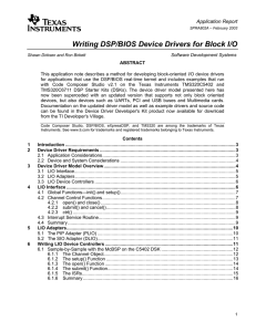 Writing DSP/BIOS Device Drivers for Block I/O (Rev. A)
