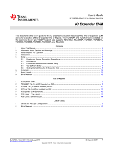 IO Expander EVM User`s Guide (Rev. A)