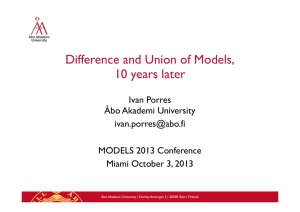 Difference and Union of Models, 10 years later