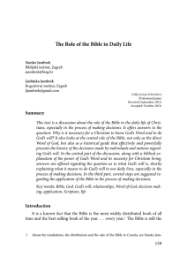 The Role of the Bible in Daily Life