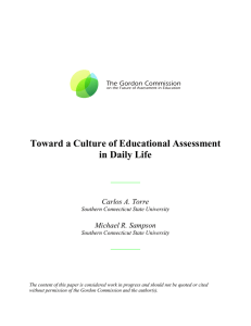 Toward a Culture of Educational Assessment in Daily Life