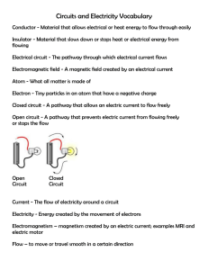 Circuits and Electricity Vocabulary
