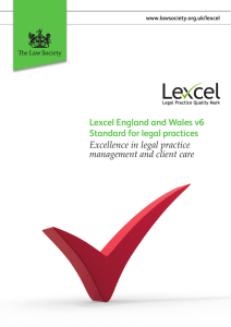 Lexcel England and Wales v6: Standard for legal