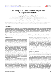 Case Study on H Corp. Software Project Risk Management with ISM