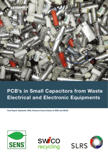 PCB`s in Small Capacitors from Waste Electrical