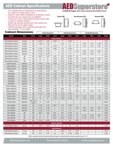 AED Cabinet Specifications