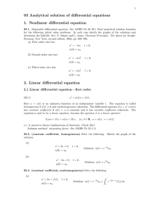 93. Analytical solution of differential equations