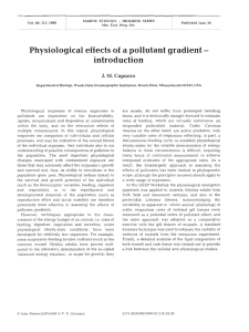 Physiological effects of a pollutant gradient