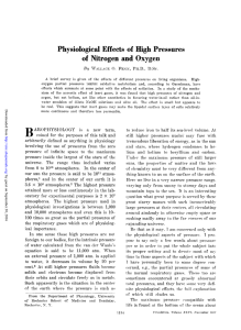 Physiological Effects of High Pressures