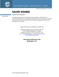 Saudi Arabia: Selected Issues, IMF Country Report No. 15/286