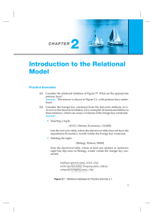 Introduction to the Relational Model