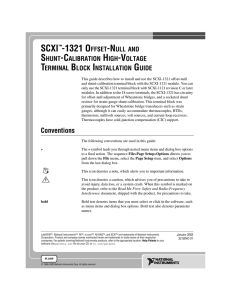 SCXI-1321 Offset-Null and Shunt-Calibration High