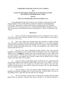 AGREEMENT FOR THE LEASE OF CITY CONDUIT and LEASE OF
