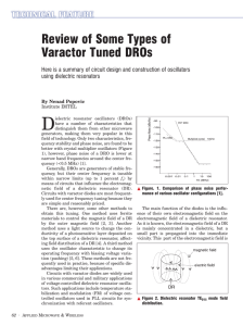 Review of Some Types of Varactor Tuned DROs