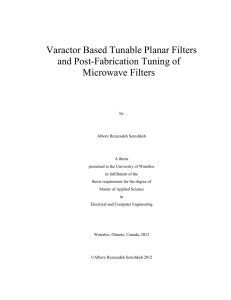 Varactor Based Tunable Planar Filters and Post