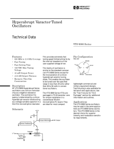 Hyperabrupt Varactor-Tuned Oscillators Technical Data