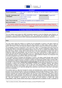 ROADMAP A. Context, Subsidiarity Check and Objectives