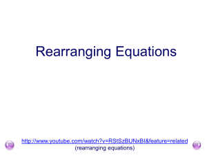 Rearranging Equations
