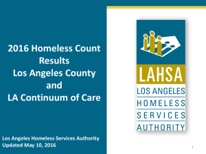 2016 Homeless Count Results Los Angeles County