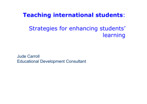 Teaching international students: Strategies for enhancing students
