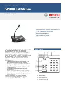PAVIRO Call Station - Bosch Security Systems