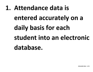 1. Attendance data is entered accurately on a daily basis for each