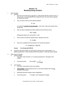 Section 7.8 Modeling Using Variation